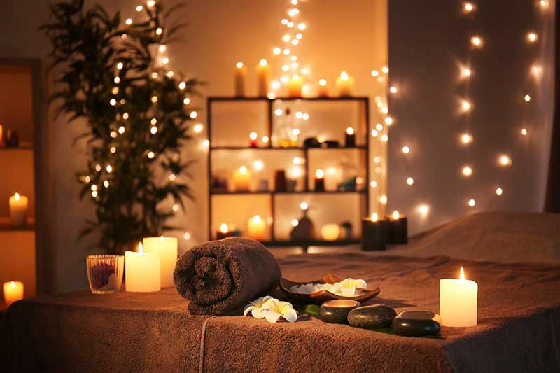 holidays relaxation gifts candles in a soothing setting