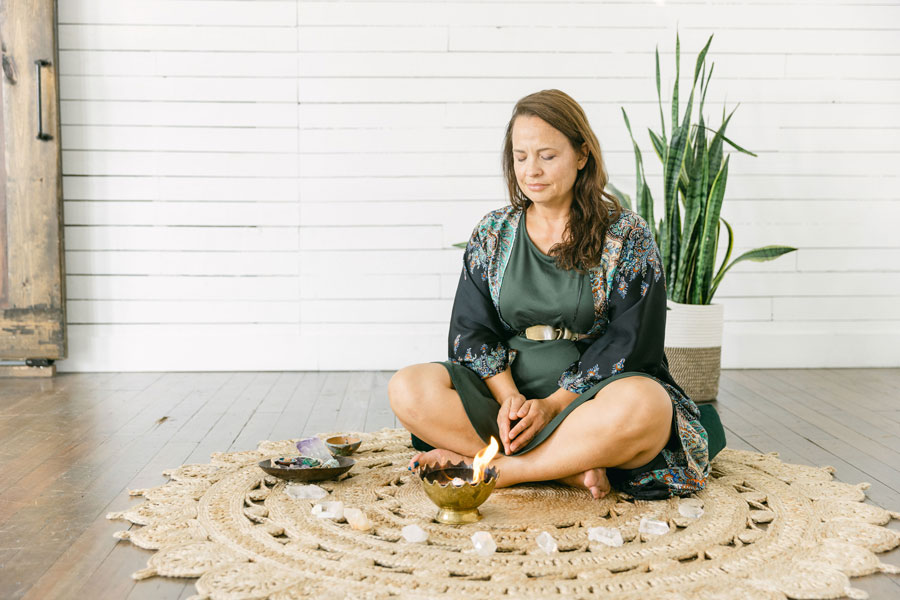 founder Ezralea meditating for Meditation and Mental Wellness