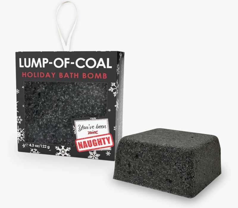 fun holiday gift lump of coal bath bomb